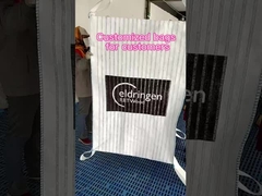 শ্বাস প্রশ্বাসের কাঠের বায়ুচলাচল জাল FIBC বাল্ক ব্যাগ চারপাশে জাল সহ বড় ব্যাগ